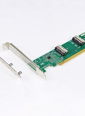 速桥PCIE5.0转MCIO扩展卡MCIO-8I转PCIex16插槽U.2底座拆分转接卡