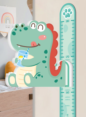 儿童身高墙贴3D立体卡通身高贴纸宝宝测量身高自粘可移除磁吸量尺