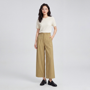 【伶俐专属】夏季新【桑蚕丝莫代尔】百搭时尚休闲九分女裤Y26978
