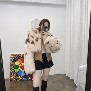 欧美范时尚托斯卡纳皮毛一体外套女羊羔毛托卡皮草年轻短款冬2025