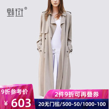 休闲宽松秋季 外套潮 2019新款 英伦风工装 魅斑欧美女装 风衣女中长款
