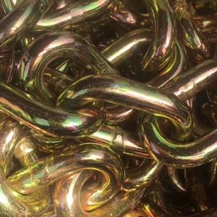 国标G80锰钢起重链条吊索具铁链子拖车链镀金色吊重链条吊具镀锌