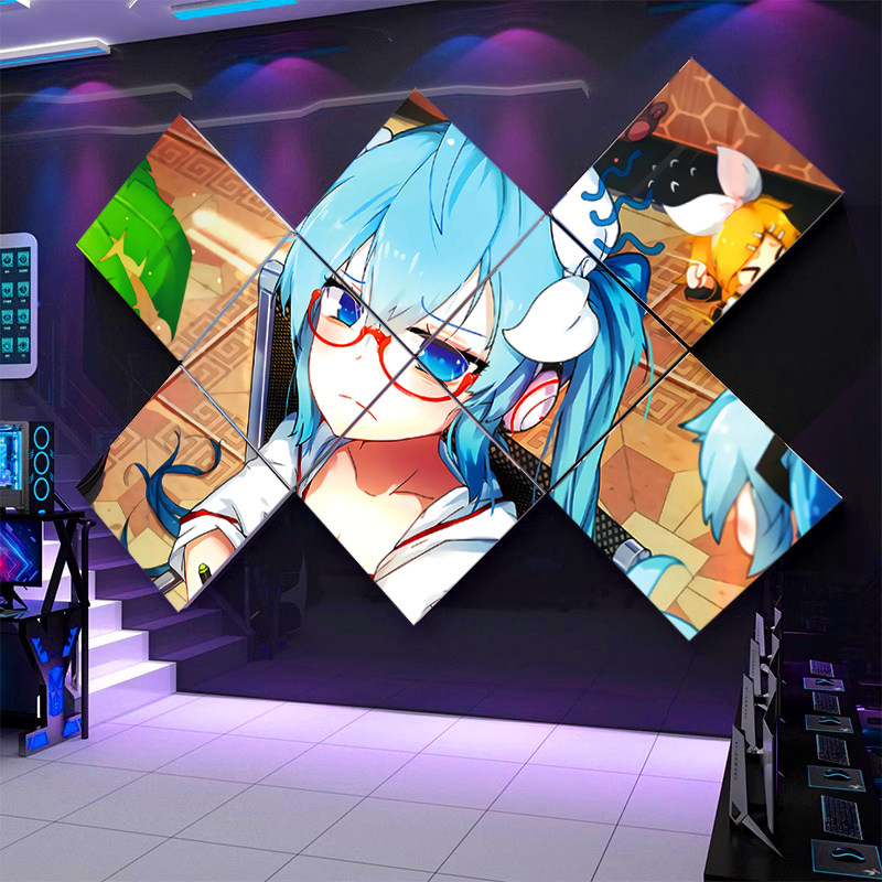 初音未来装饰挂画主题动漫少女电竞酒店房间布置背景墙面卧室贴纸