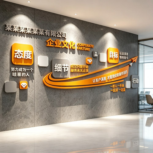 公司背景墙装饰团队激励标语贴纸
