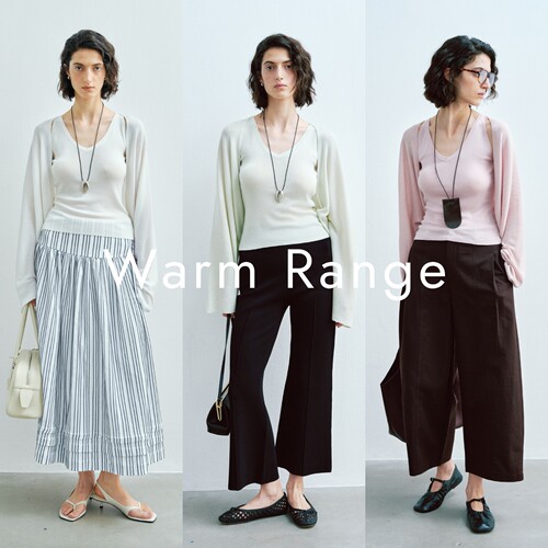Warm Range 蝙蝠袖轻薄天丝针织开衫女夏季条纹肌理V领吊带背心