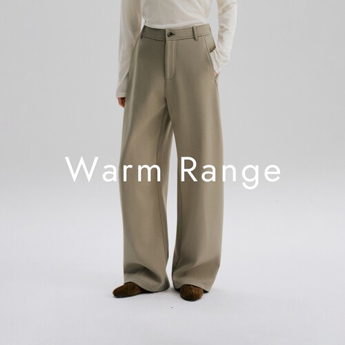 Warm Range 解构加绒通勤微堆松弛卫裤