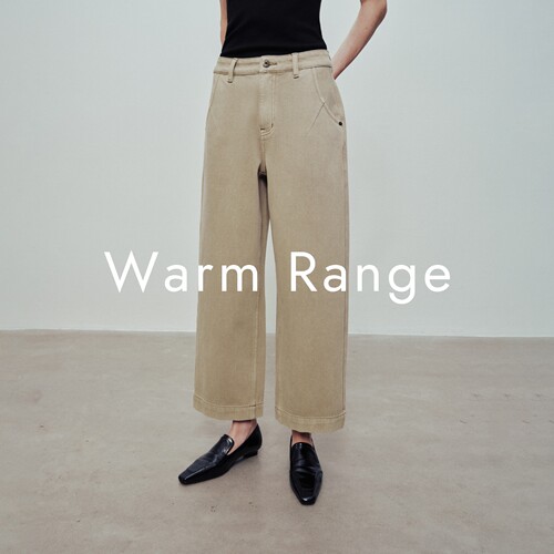 Warm Range 空间弹力直筒九分牛仔裤