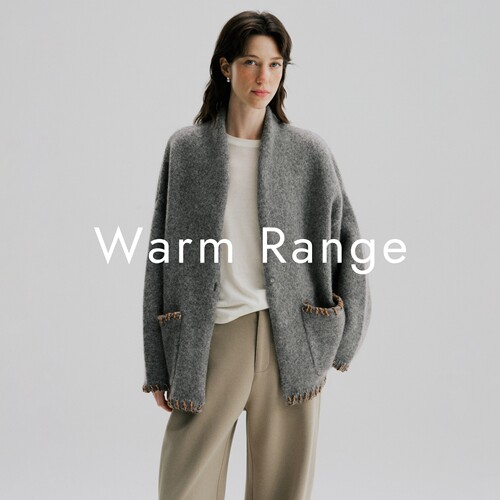 Warm Range 手工穿绳羊毛厚开衫毛衣外套