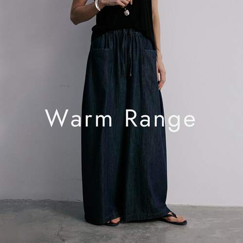 WarmRange天丝亚麻牛仔抽绳长裤