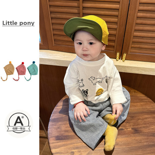 婴儿秋季新款可爱印花T恤套装