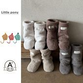 婴幼儿袜子秋冬新款 男女宝宝可爱毛绒加厚中筒袜套保暖室内地板袜