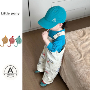 长袖 婴儿2026春季 男女童可爱涂鸦印花直筒连体裤 背带裤 两件套 新款