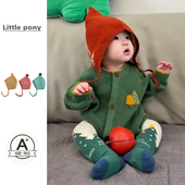 婴儿秋冬新款 针织开衫 男女宝宝可爱圣限定诞毛衣外绿色显白毛线衣