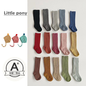 新生儿春秋韩版 中筒袜男女宝宝纯色百搭袜子多色可选ins风