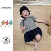 上衣休闲短裤 套装 2026新款 婴儿衣服夏季 小童装 男宝宝短袖 韩版 薄款