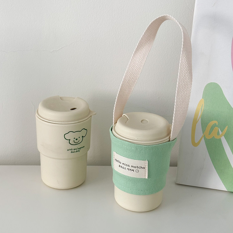手提便奶茶杯套便携随行咖啡杯图片