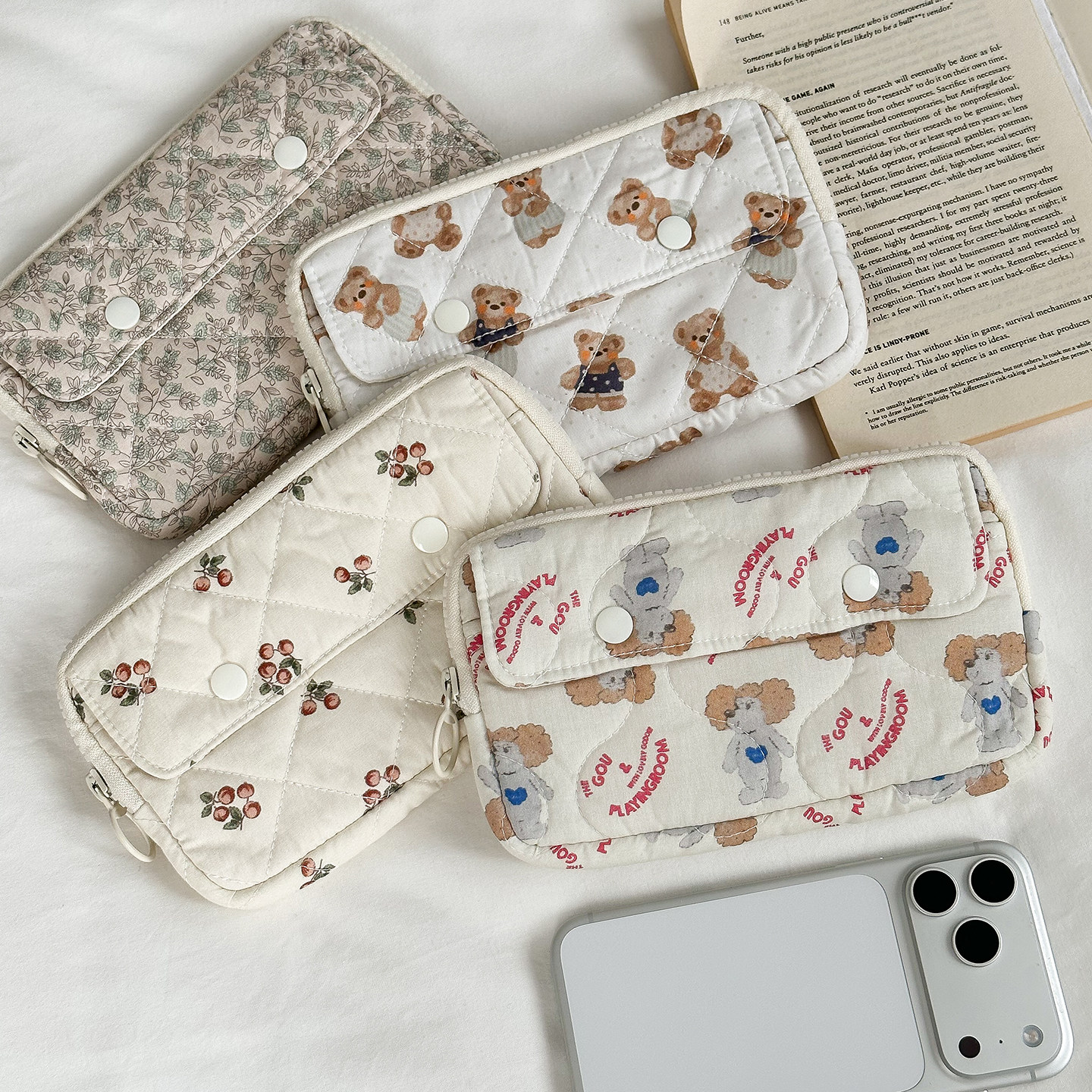 可放2个手机 7英寸大屏手机包女拉链 加厚绗缝保护套收纳包,箱包皮具/热销女包/男包,手机包,淘宝优惠券,粉丝福利购,淘宝优惠卷