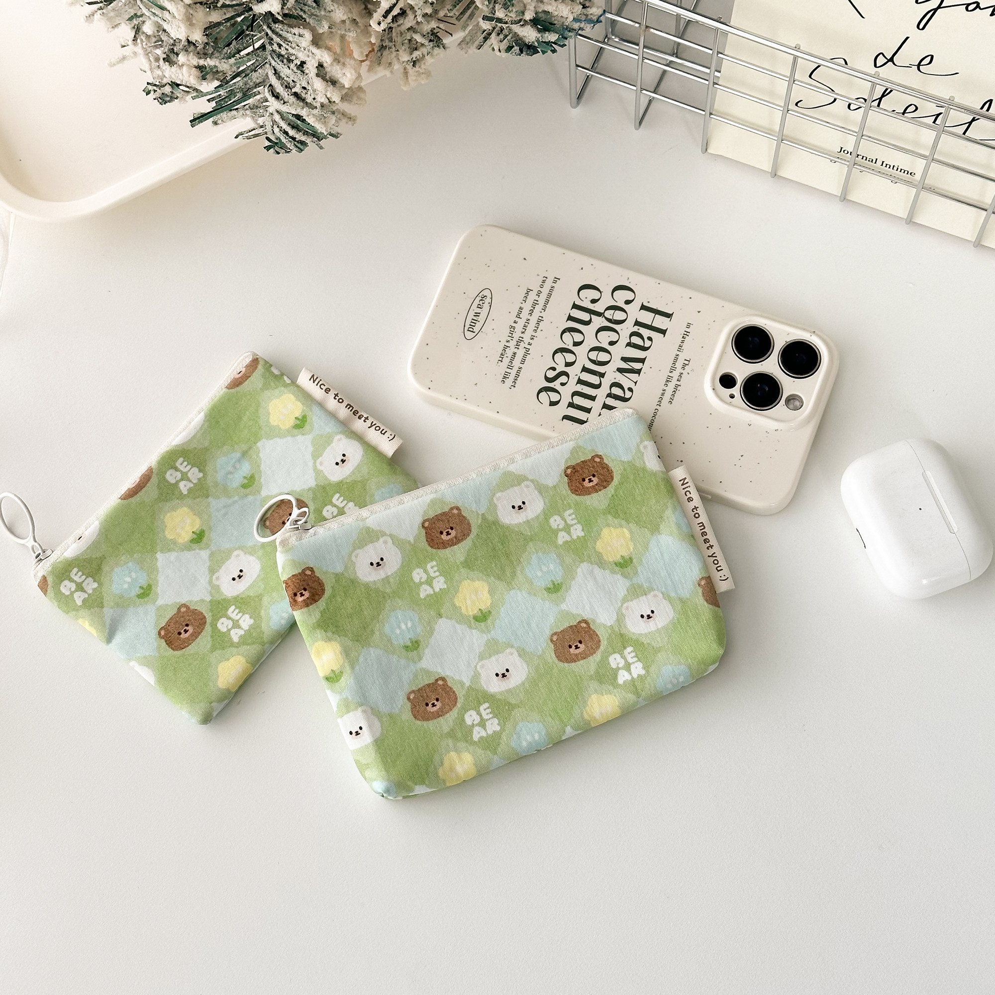 草绿布朗 卡通可爱拉链卫生棉包女 卫生巾姨妈巾收纳包少女月事包,收纳整理,卫生巾收纳包,淘宝优惠券,粉丝福利购,淘宝优惠卷