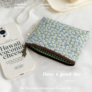 小春日和 棉布拉链护照包女护照保护套证件收纳包便携收纳零钱包