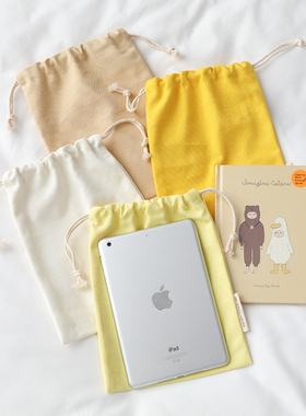 18色中号抽绳收纳袋女布艺防尘袋ipadmini6平板束口袋来图定制