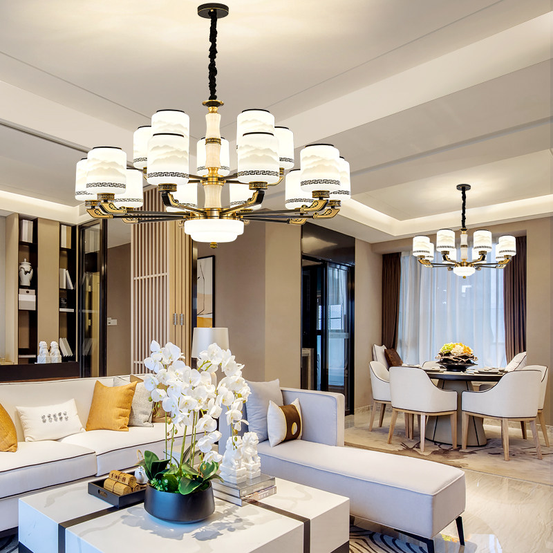 2022照明全铜新中式客厅吊灯现代轻奢餐厅卧室灯全屋灯饰搭配套餐