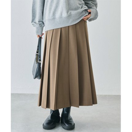 半身裙女春秋新款四季百搭宽百褶松紧腰有大码外贸出口日单A字裙