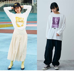 外贸出口上衣 纯棉白色宽松内搭外穿春秋有大码 新款 T恤女长袖