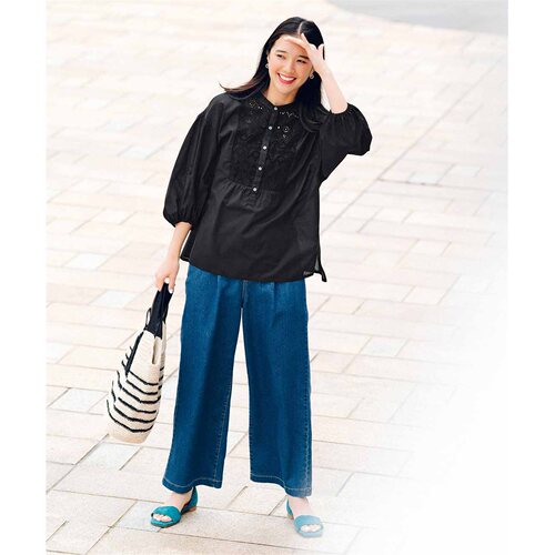 夏季纯棉短袖拼蕾丝大码女衬衫