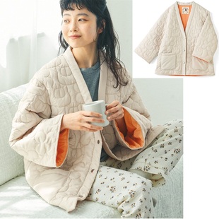 棉服女新款 外贸日单家居服 猫部夏日友人账猫老师四叶草绗缝有大码