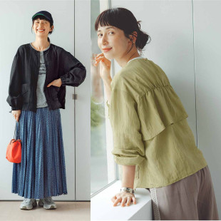 外套女早春新款 外贸日单夹克 后背宽花边独特漂亮宽松休闲有大码