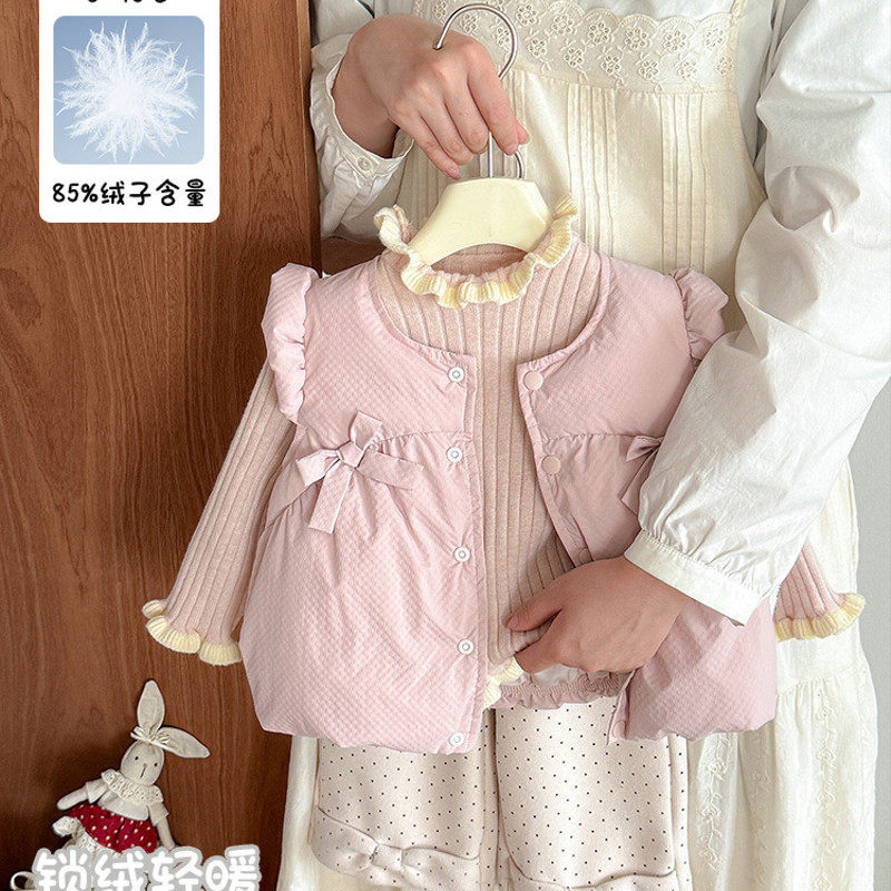 女童婴幼儿秋冬新款白鸭绒马甲蝴蝶结无袖羽绒保暖外套,童装/婴儿装/亲子装,羽绒马甲,淘宝优惠券,粉丝福利购,淘宝优惠卷