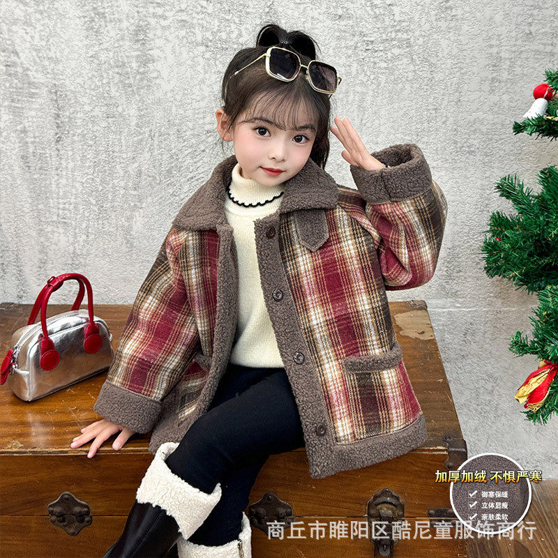 女童洋气加绒格子羊羔毛外套韩版加厚秋冬新款儿童保暖潮,童装/婴儿装/亲子装,普通外套,淘宝优惠券,粉丝福利购,淘宝优惠卷