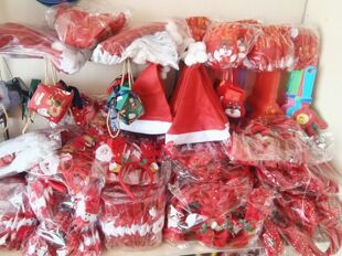 圣诞用品装饰过年红色装饰头饰品清货南宁发货广西到货快支持自提