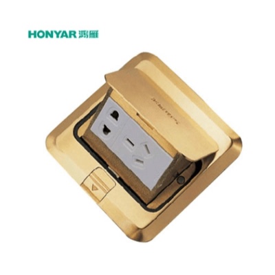 鸿雁五孔地插翻盖隐藏式网络插座