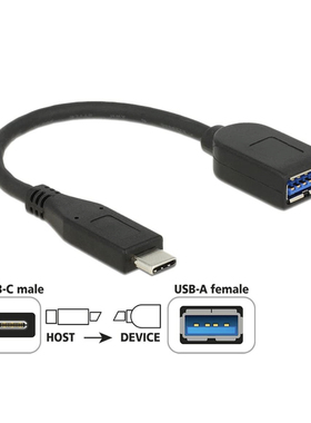 Delock Type-c公转USB母转接头支持3.1GEN2 10Gbps连接线 OTG优盘