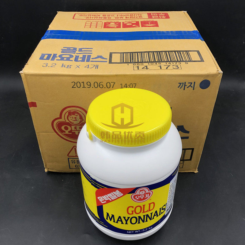 韩国进口不倒翁沙拉酱3.2kg 蛋黄酱水果色拉酱奥土基调味酱餐饮装