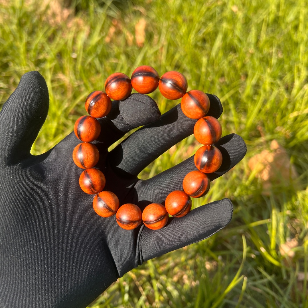 正品保真雷击枣木1.5手串圆珠雷裂雷焦雷痕手持念珠盘玩串非金属