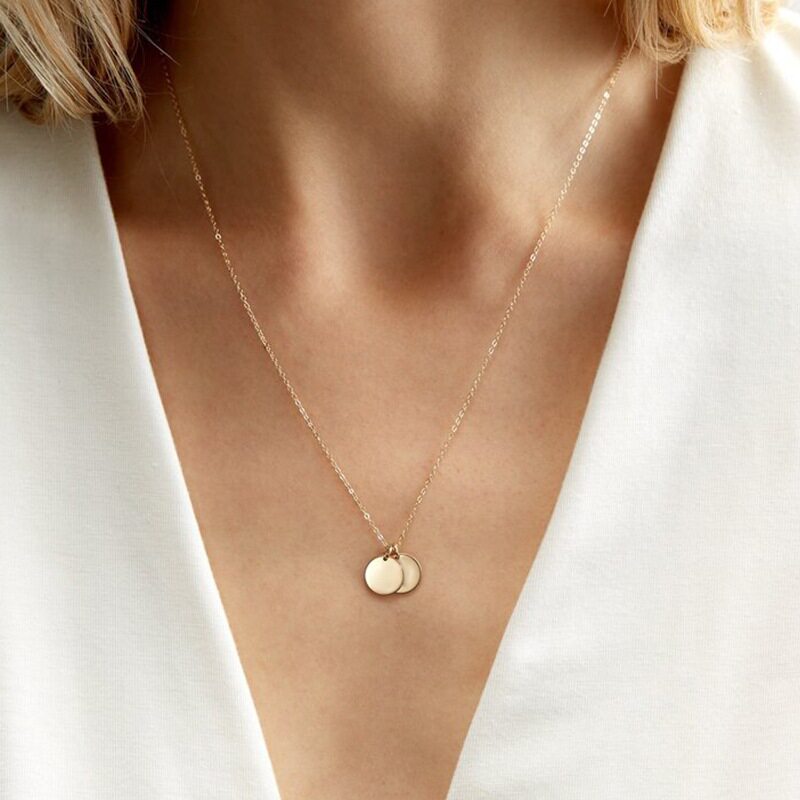 欧美个性不锈钢项链6MM圆形吊坠stainlesssteel necklace