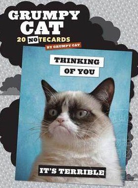 现货 英文原版 Grumpy Cat Notecards: 20 Notecards & Envelopes