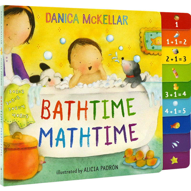 现货 边洗澡边学数学 英文原版 儿童绘本 纸板书 数学启蒙 2-5岁 Bathtime Mathtime