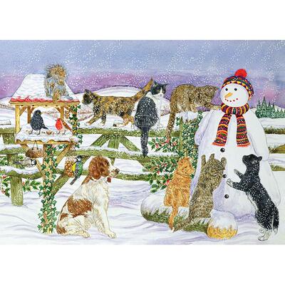 雪人和他的朋友们 1000片拼图 文创周边 Peter Pauper Press 英文原版  Snowman and Friends 1000 Piece Jigsaw Puzzle