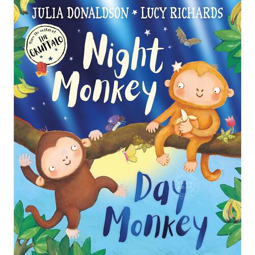 夜猴与日猴 儿童绘本押韵故事书 Julia Donaldson 英文原版 Night Monkey  Day Monkey 2-4岁