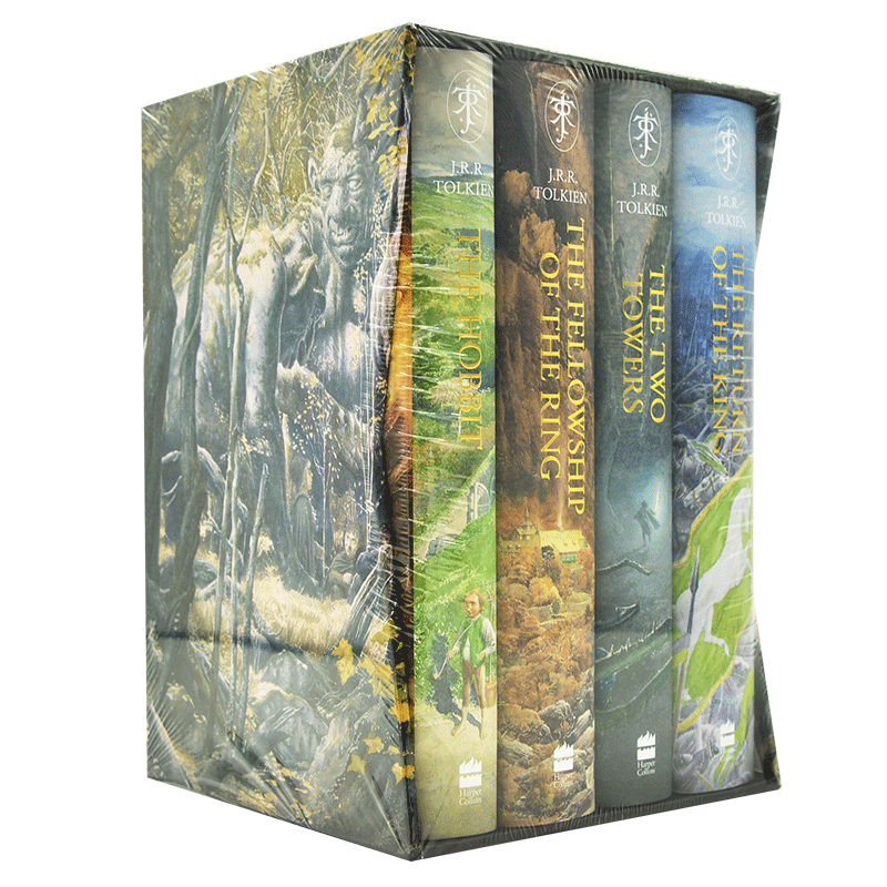 现货 指环王霍比特人魔戒4册 英文原版 The Hobbit and the Lord of the Rings 中土世界 托尔金奇幻小说 精装