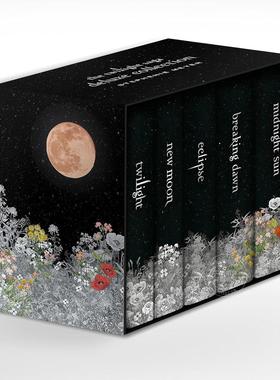 暮光之城5册豪华精装刷边套装 新月月食破晓午夜阳光 Stephenie Meyer 梅耶 英文原版 The Twilight Saga Deluxe Hardcover Collec