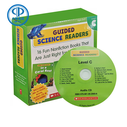 现货 英文原版 Scholastic Guided Science Readers Parent Pack Level C 17册盒装附CD+贴纸 绘本读物 3-7岁 科学指导型阅读小套