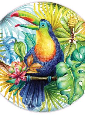 热带巨嘴鸟 1000片拼图 文创周边 Peter Pauper Press 英文原版  Tropical Toucan 1000 Piece Round Jigsaw Puzzle