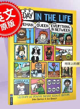 现货 地球上的爆笑生活 洞穴人、航海和奇妙万物的一天 迈克·巴菲尔德 儿童科普读物 英文原版 A Day in the Life of a Caveman,