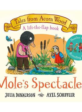 现货 橡树林的故事 鼹鼠的眼镜 儿童绘本书故事纸板翻翻书 英文原版 Mole's Spectacles 1-3岁