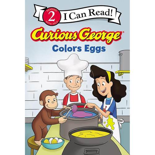 好奇的乔治彩蛋 I Can Read Level 2系列 儿童读物 英文原版 Curious George Colors Eggs 4-8岁