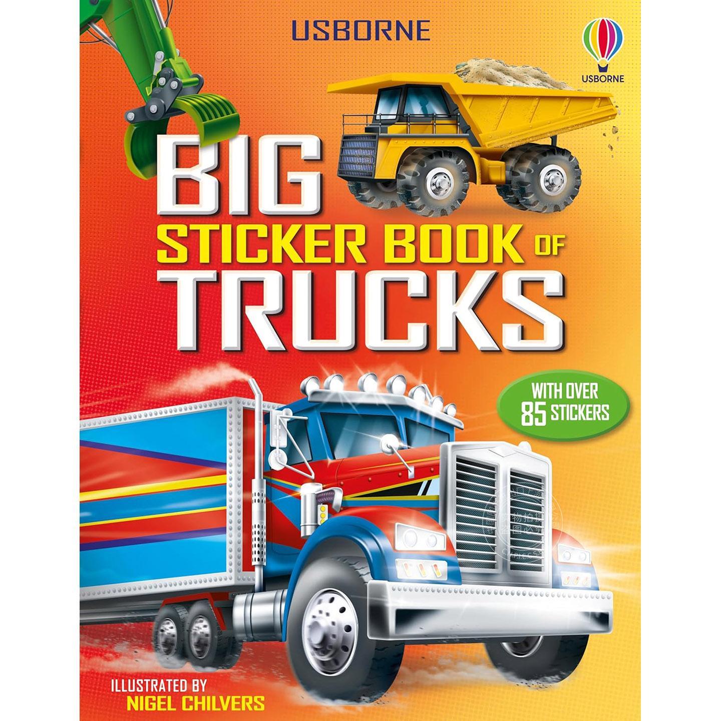 卡车主题大型贴纸书 尤斯伯恩出版社 Usborne 儿童互动游戏书 英文原版 Big Sticker Book of Trucks 5-8岁